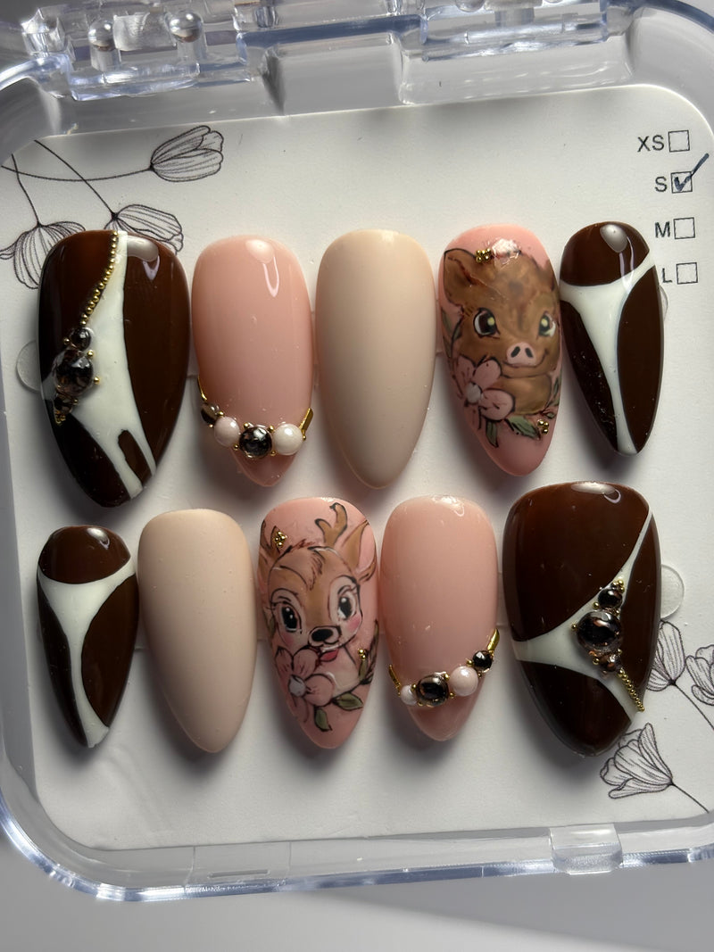 Press-On Nails -Velours des bois