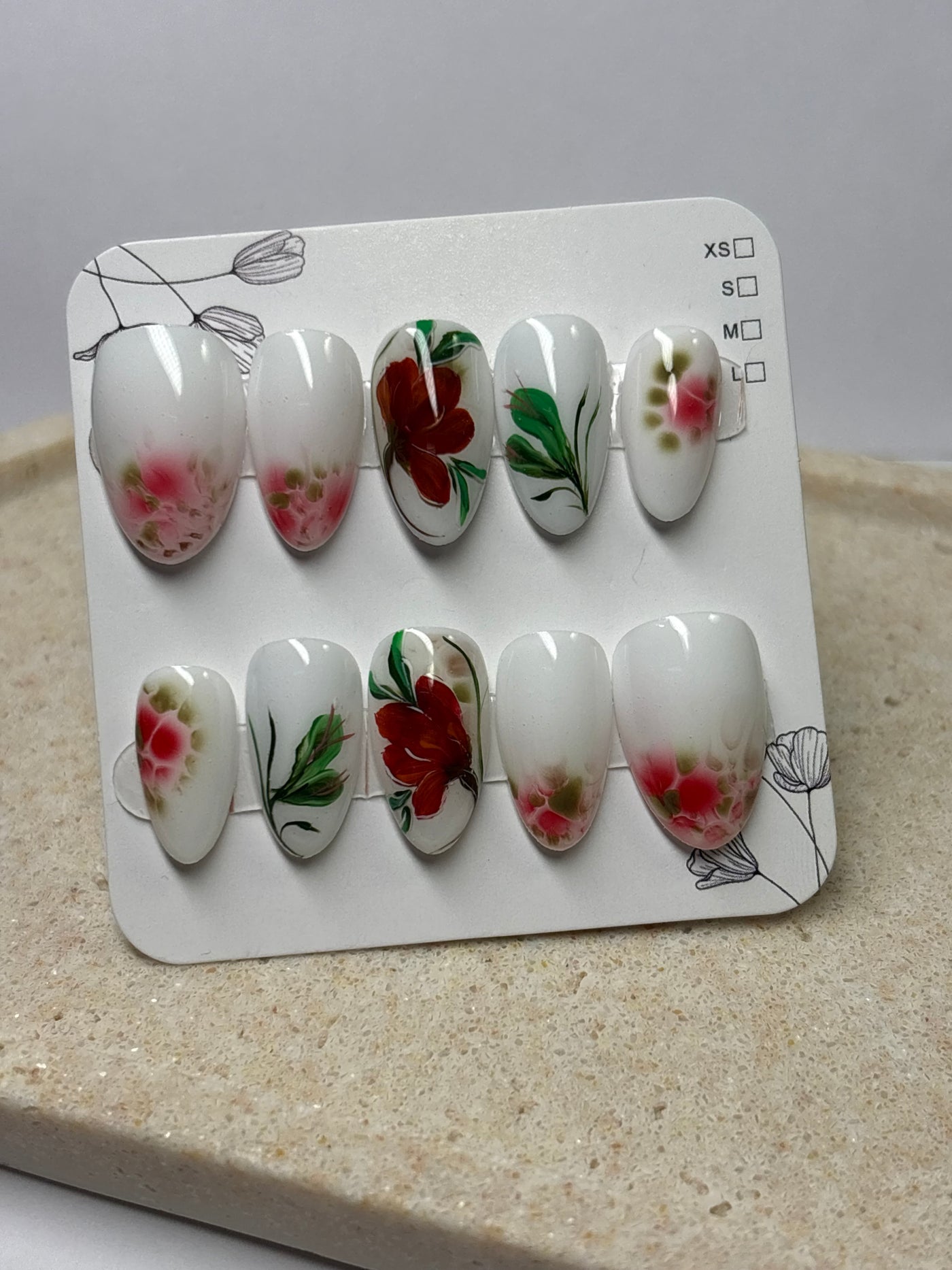 Press-On Nails Red muse