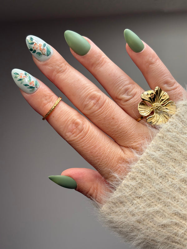Press on Nails-Autumn Mint growvy