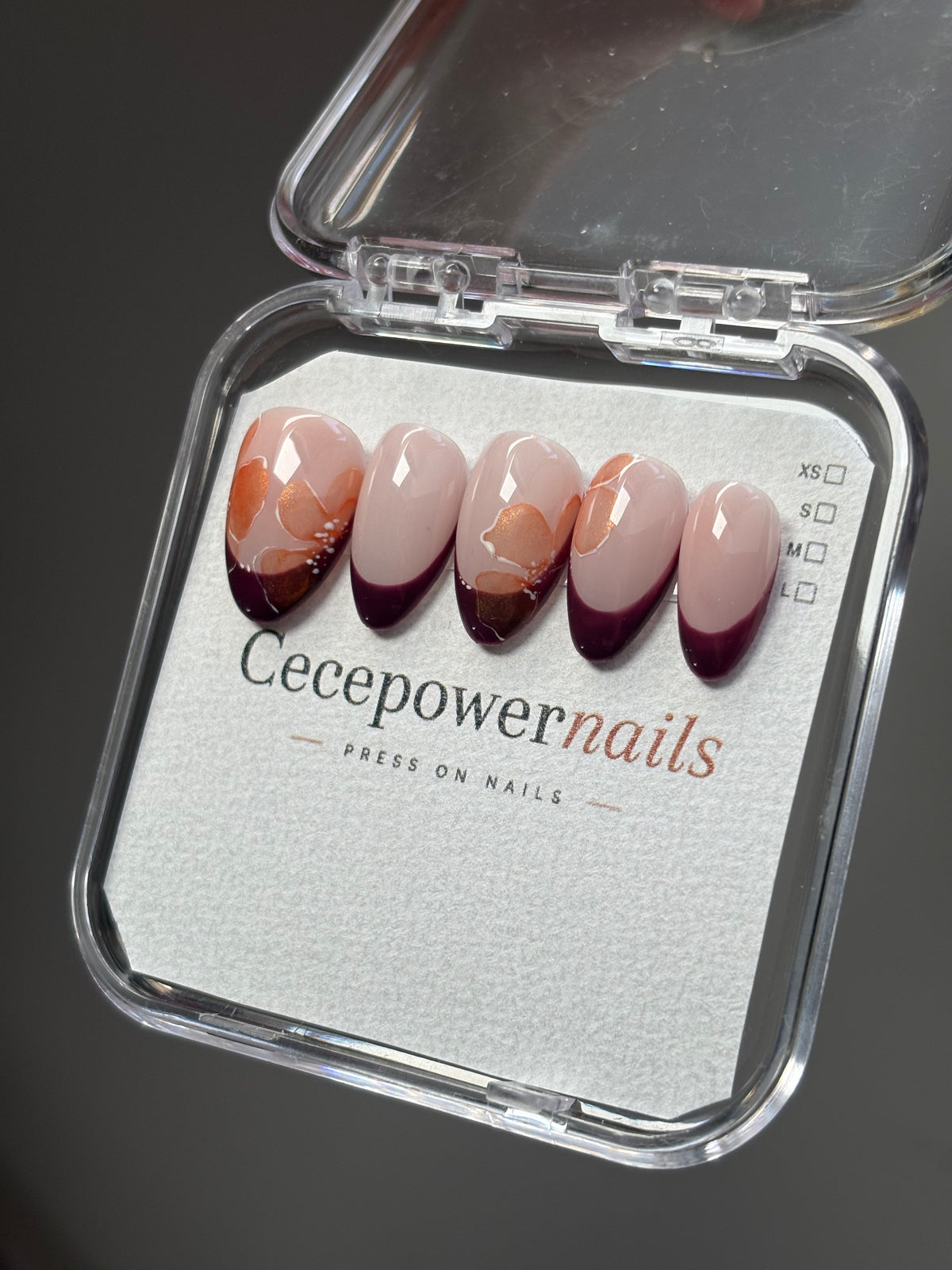 Press on Nails-French cake growvy