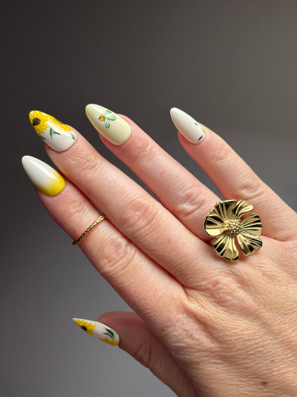 Press-On Nails Summer- Sunflower bloom