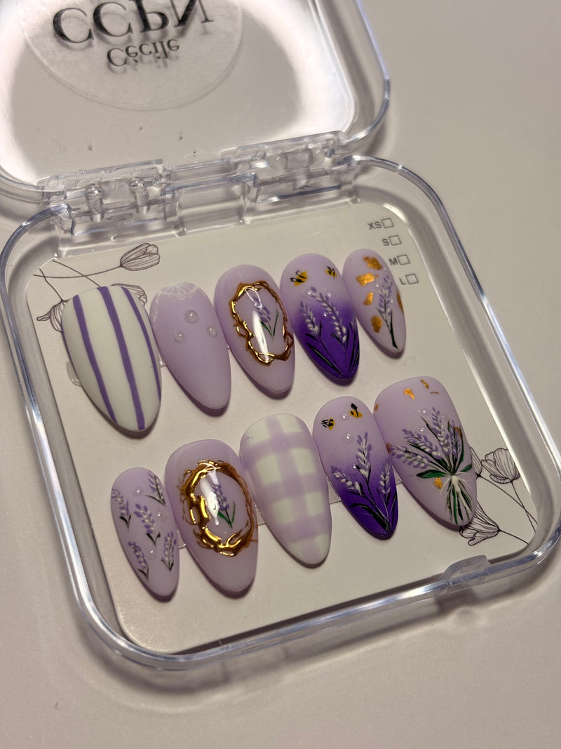 Press-On Nails Summer- Lavender field