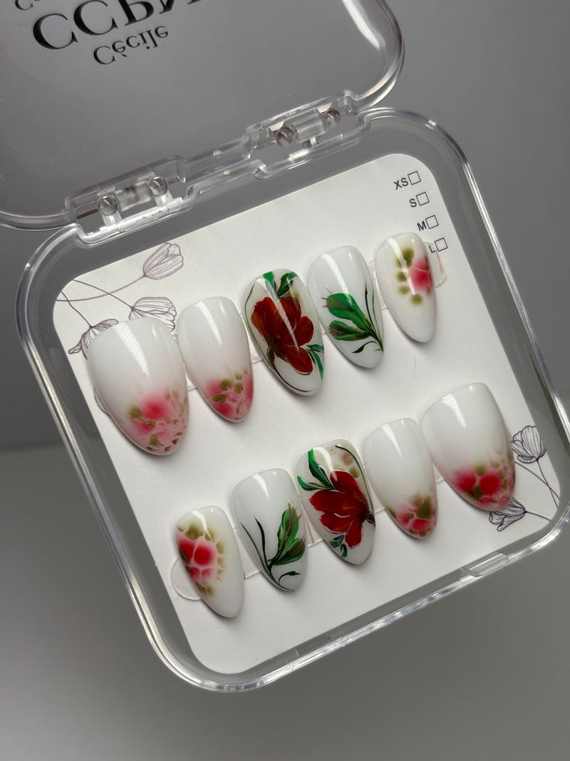 Press-On Nails Red muse