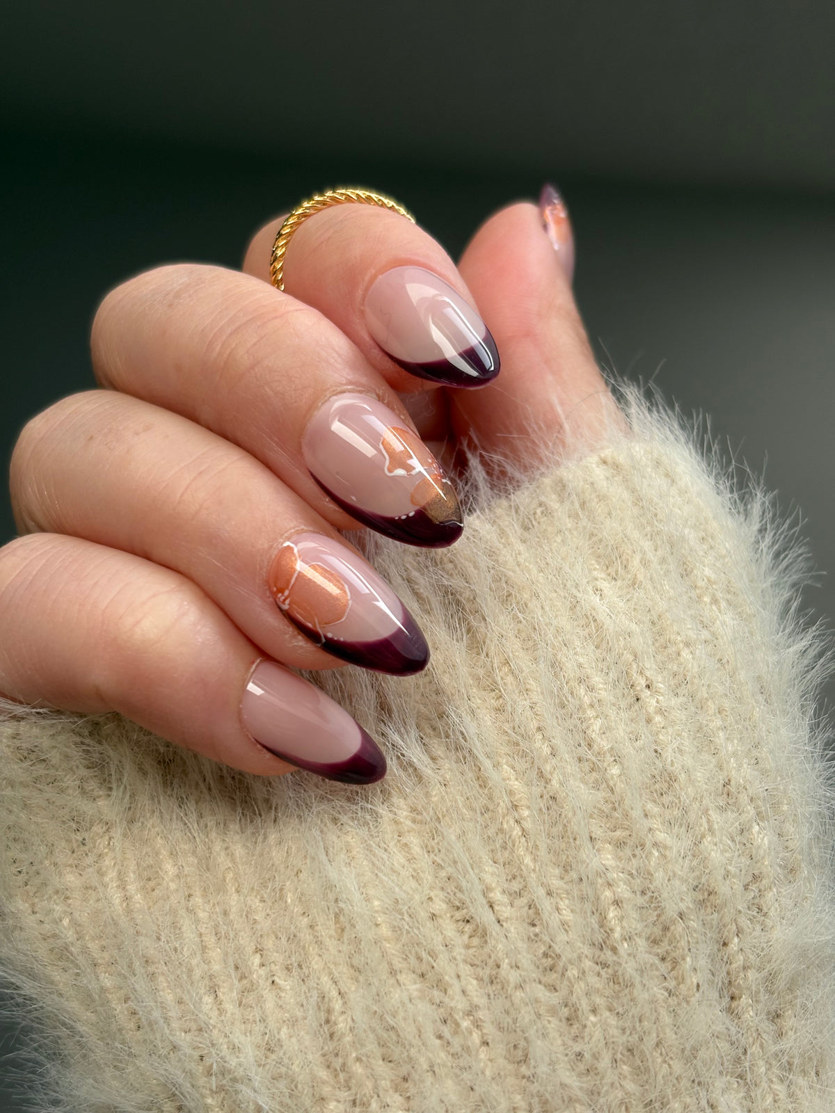 Press on Nails-French cake growvy