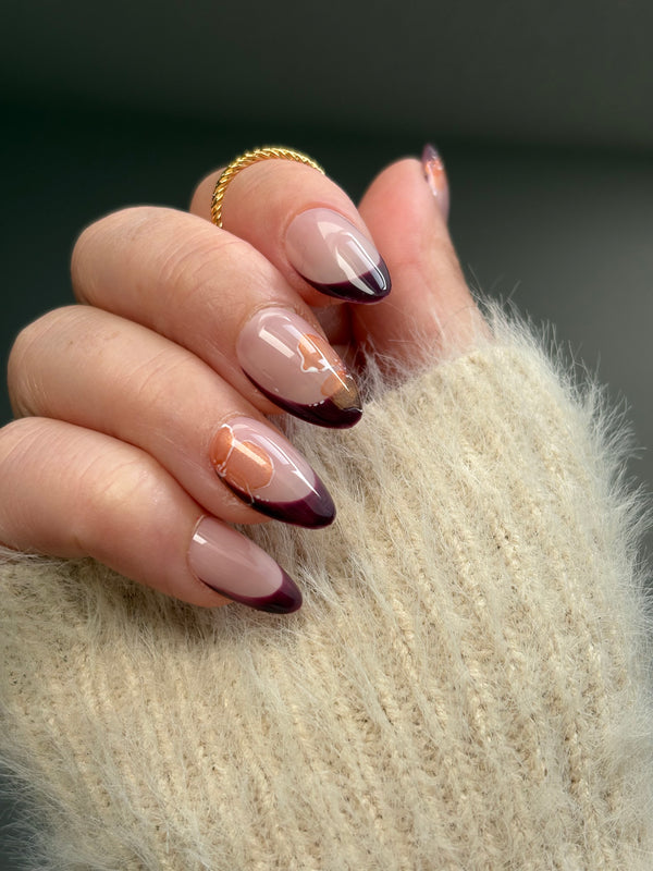 Press on Nails-French cake growvy