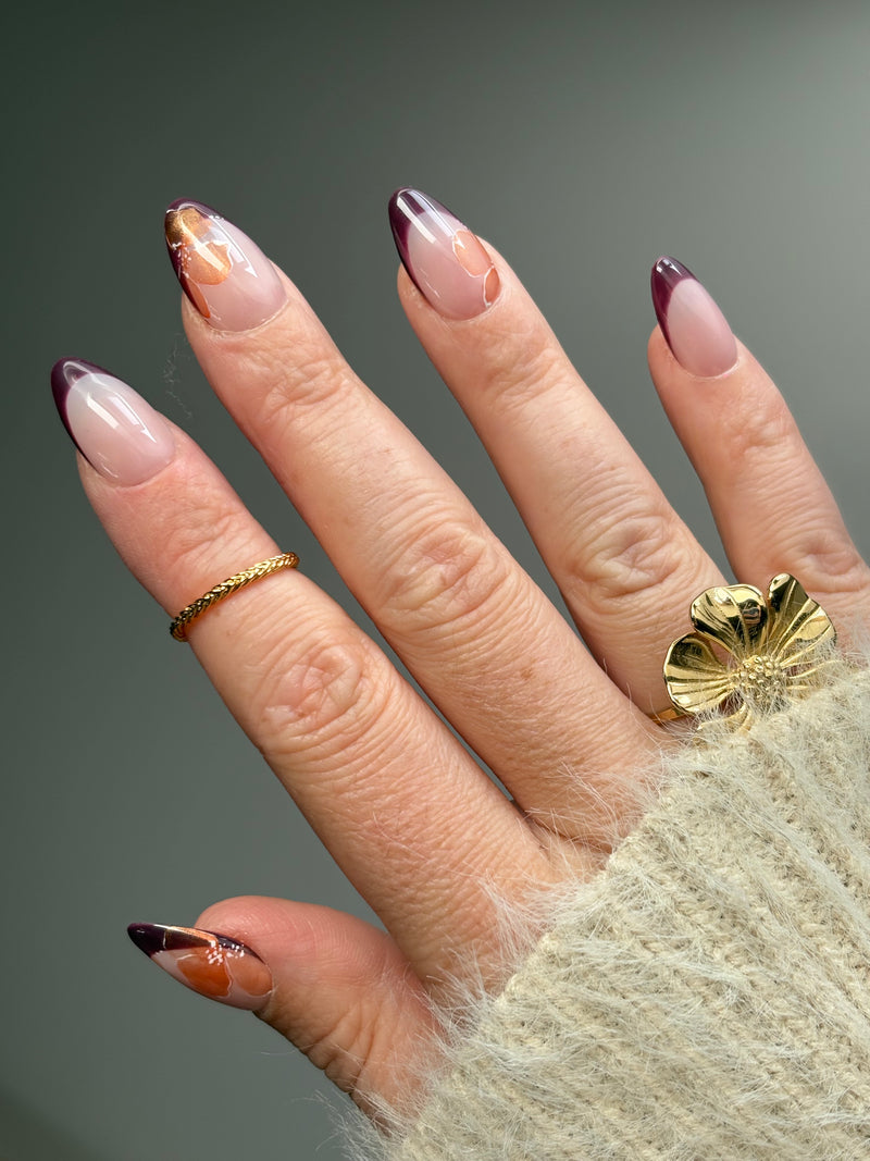 Press on Nails-French cake growvy