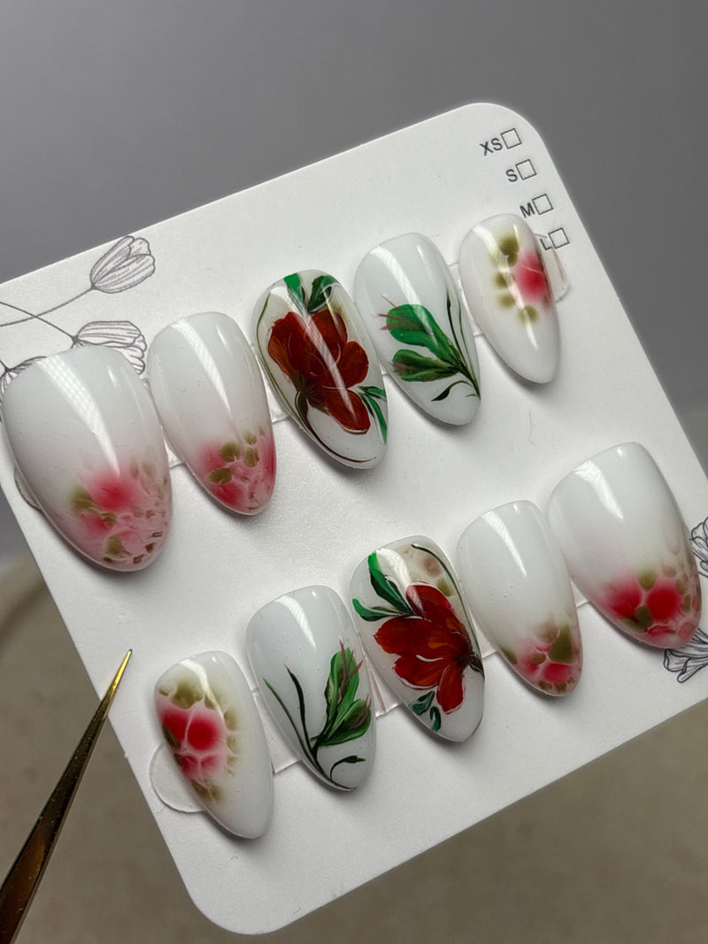 Press-On Nails Red muse
