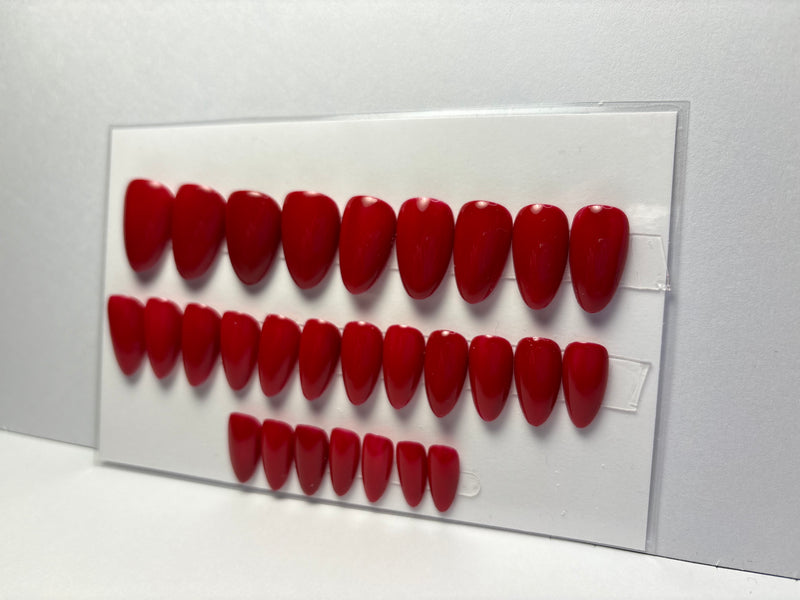 Press-On Nails All size mains LADY RED