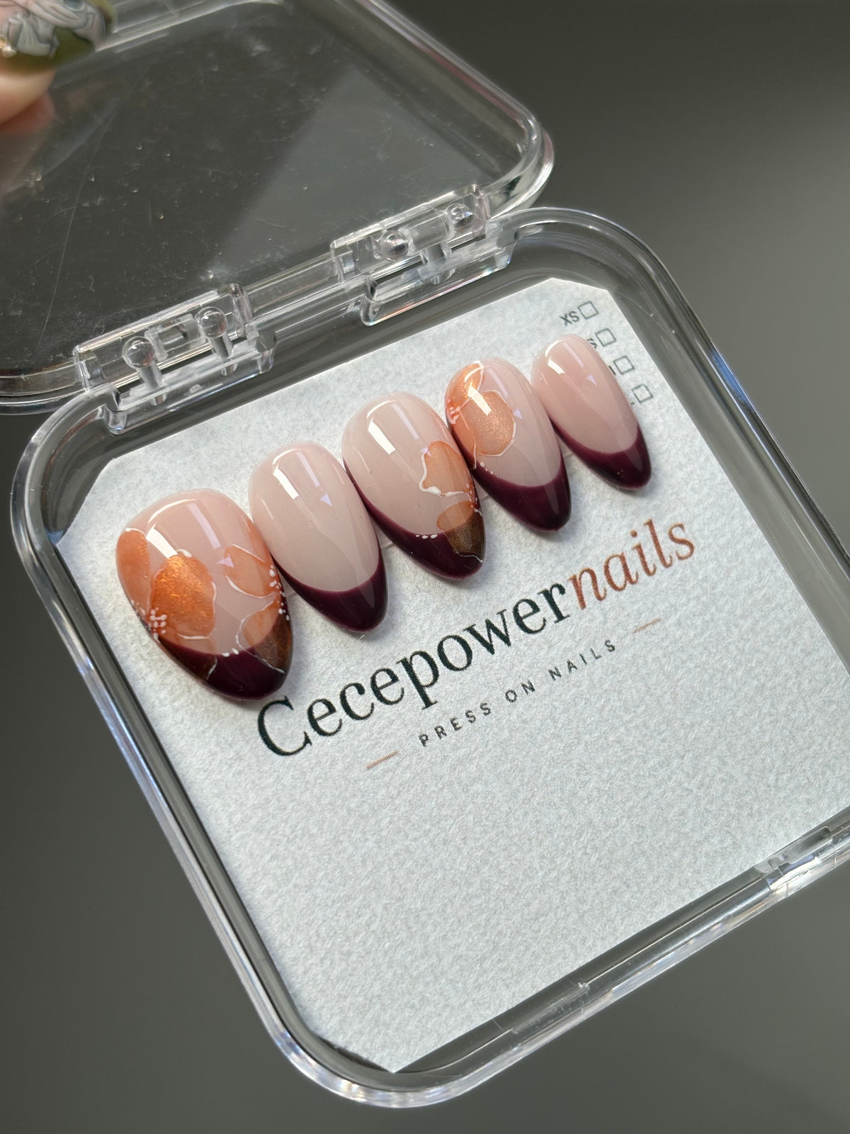Press on Nails-French cake growvy