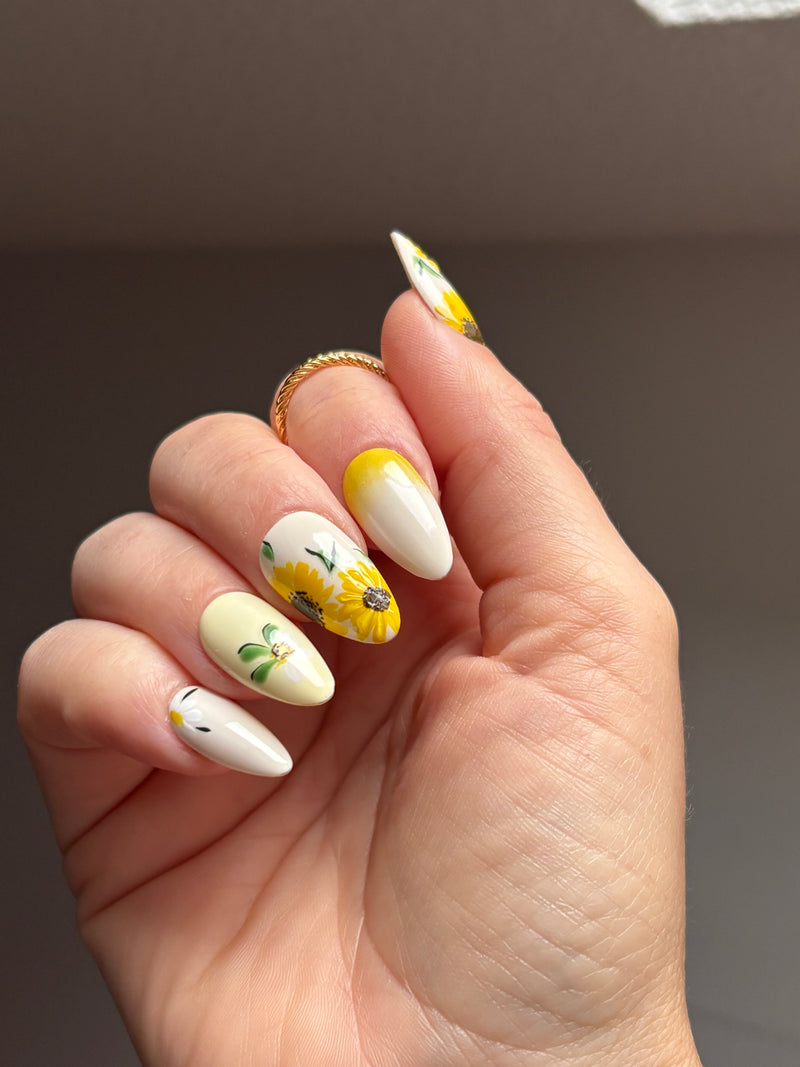 Press-On Nails Summer- Sunflower bloom