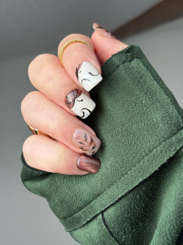 Press on Nails-Pumpkin Garden