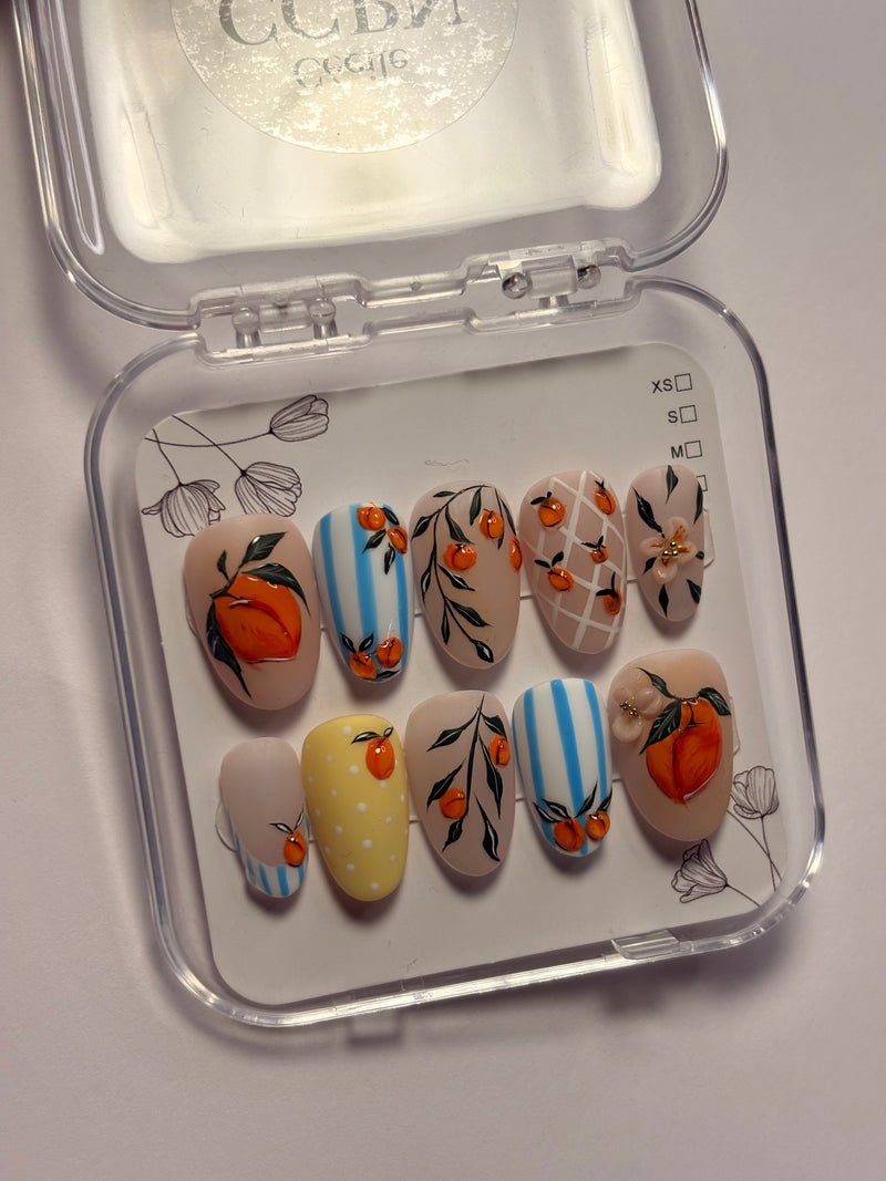Press-On Nails Summer- Orange blossom