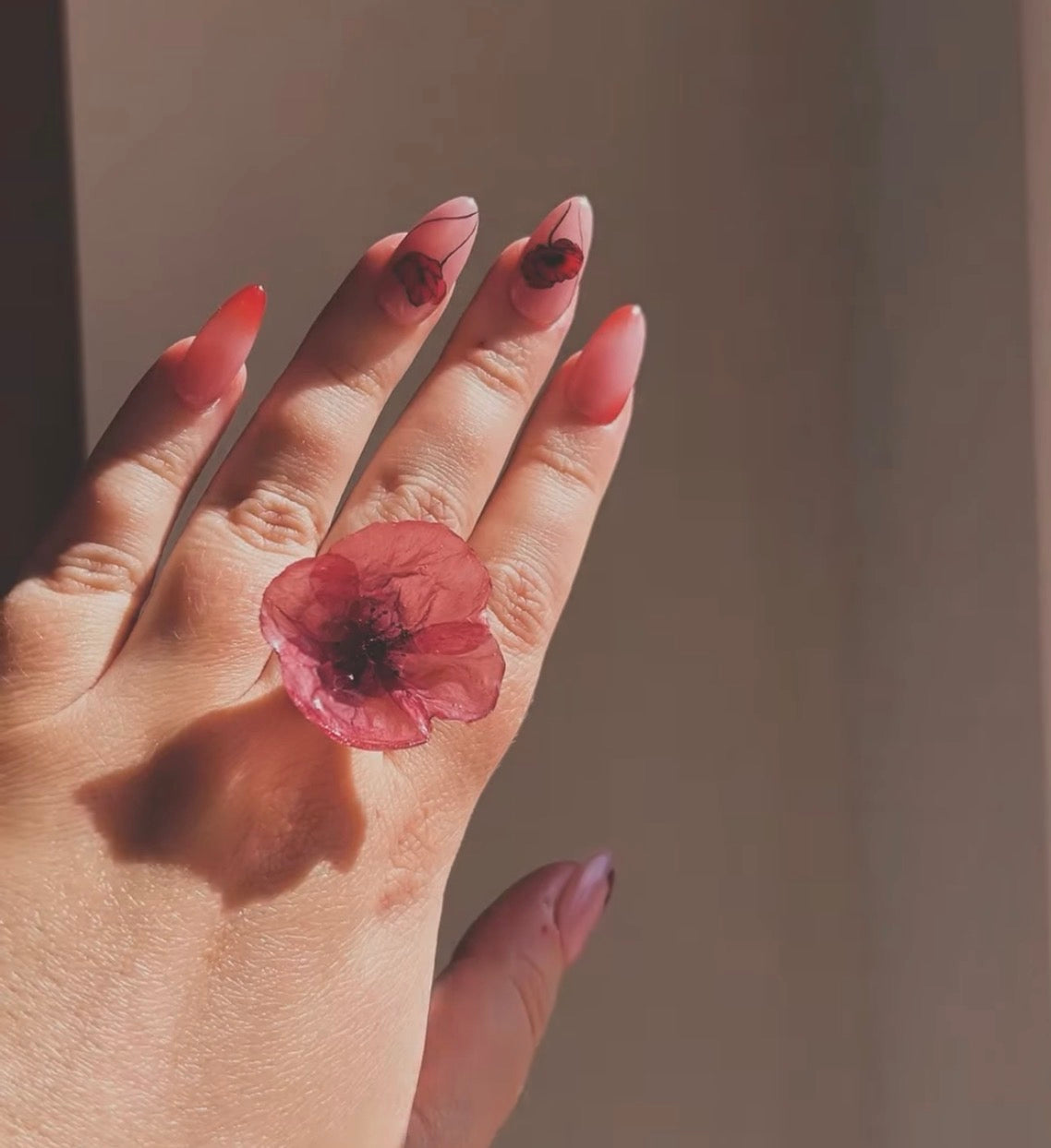 Press-On Nails Summer-Coquelicot