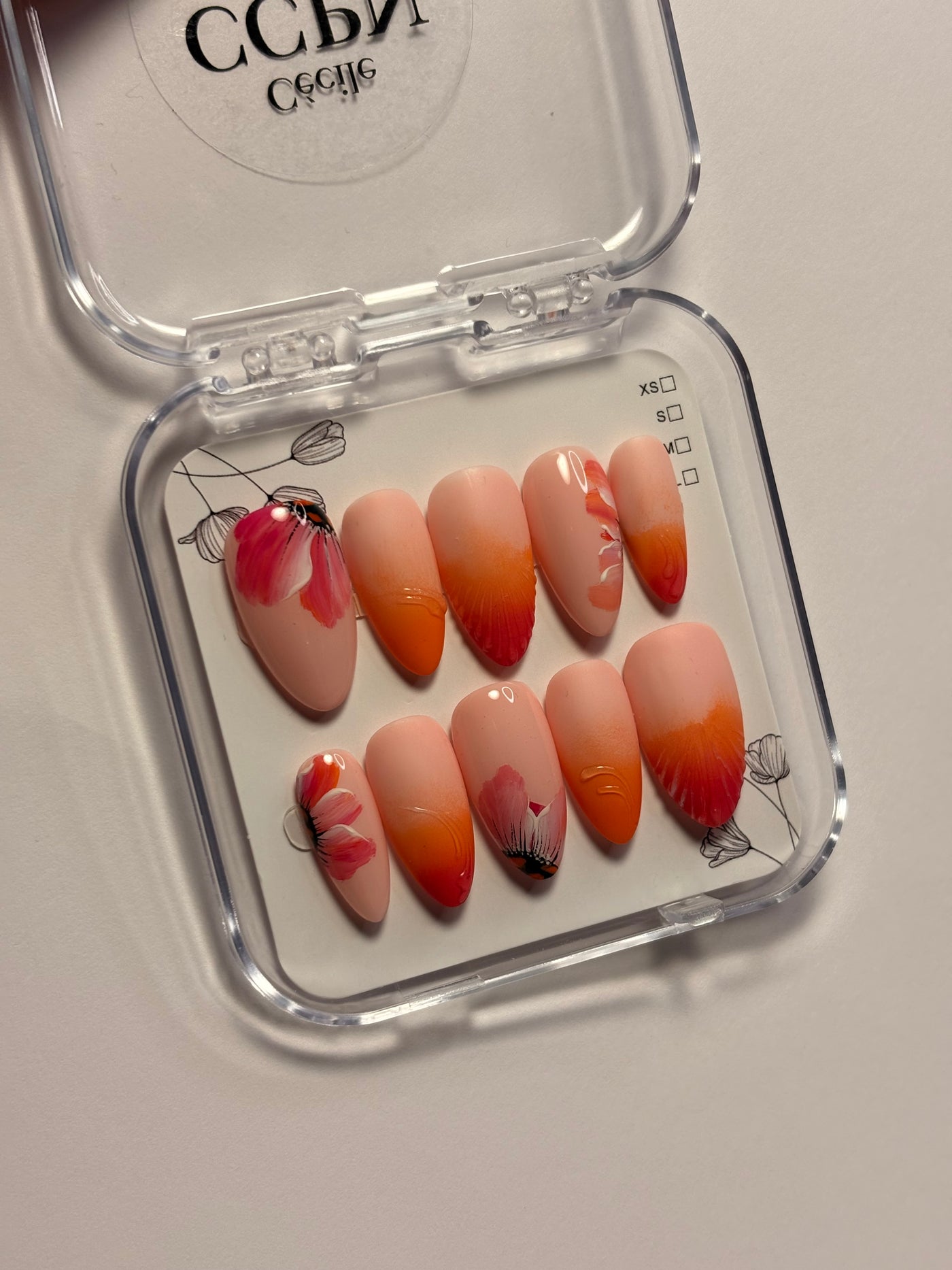 Press-On Nails Summer- Peach Bloom