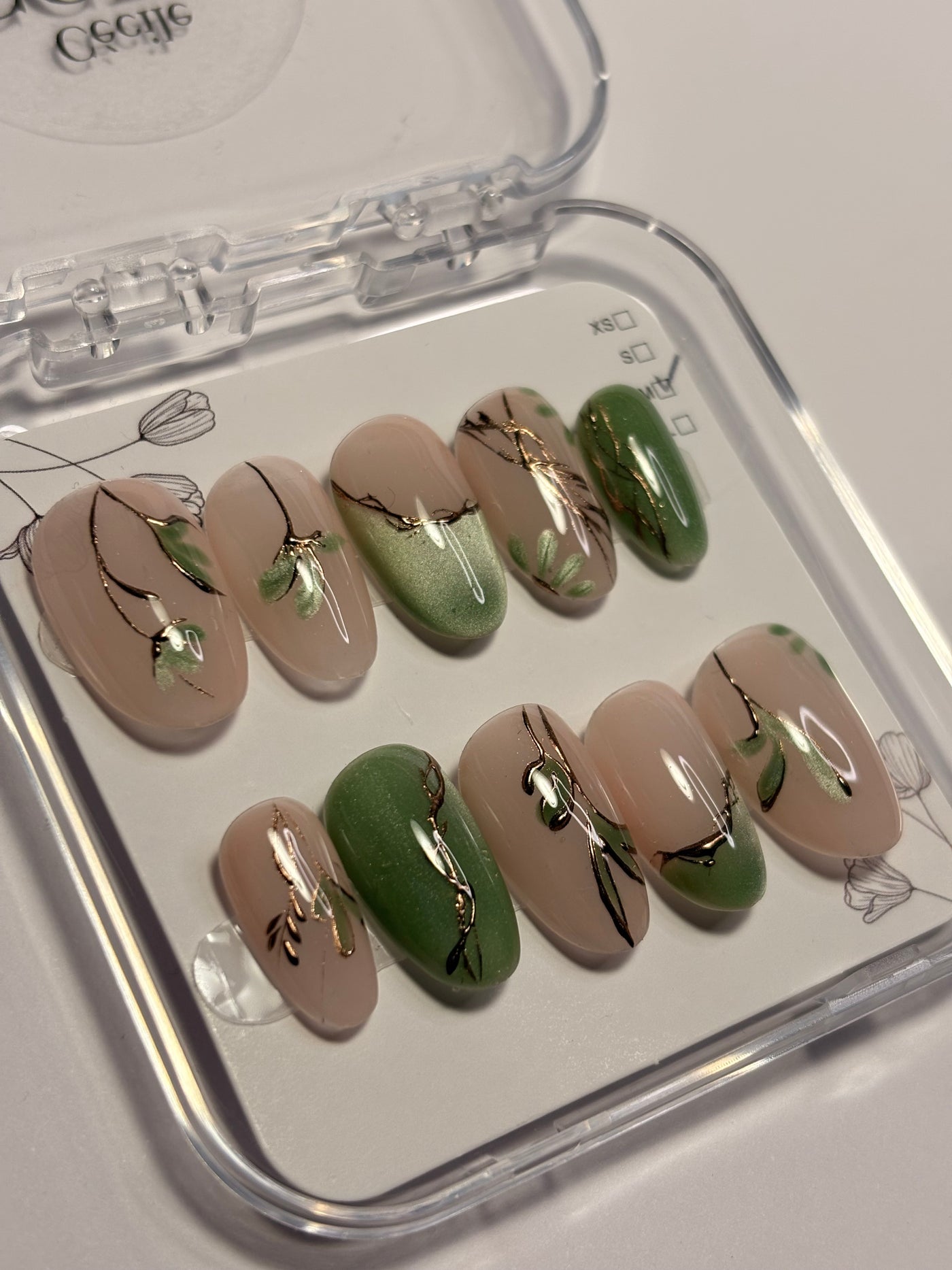 Press-On Nails Summer- Olive Branch