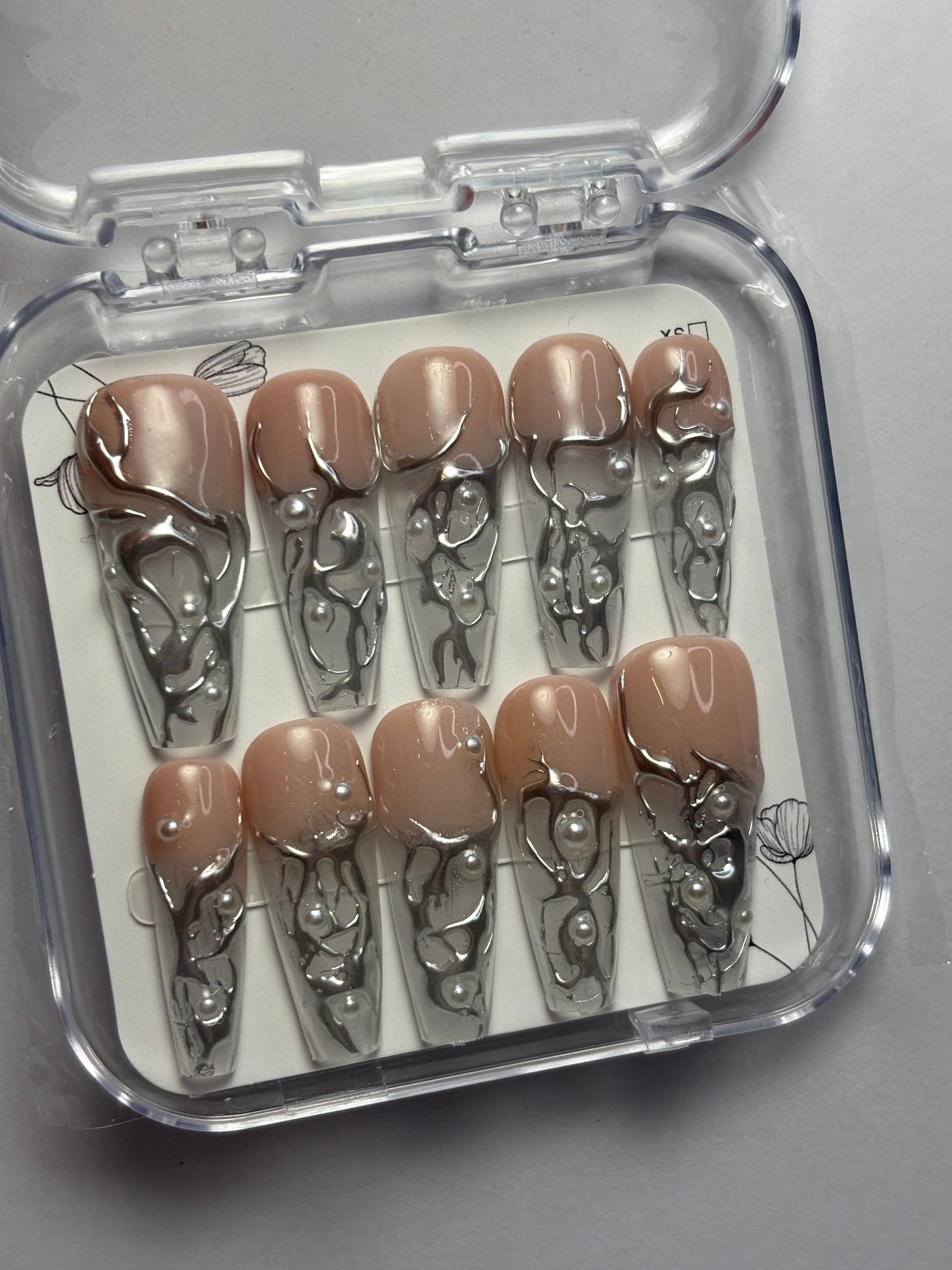 Press-On Nails  - July silver
