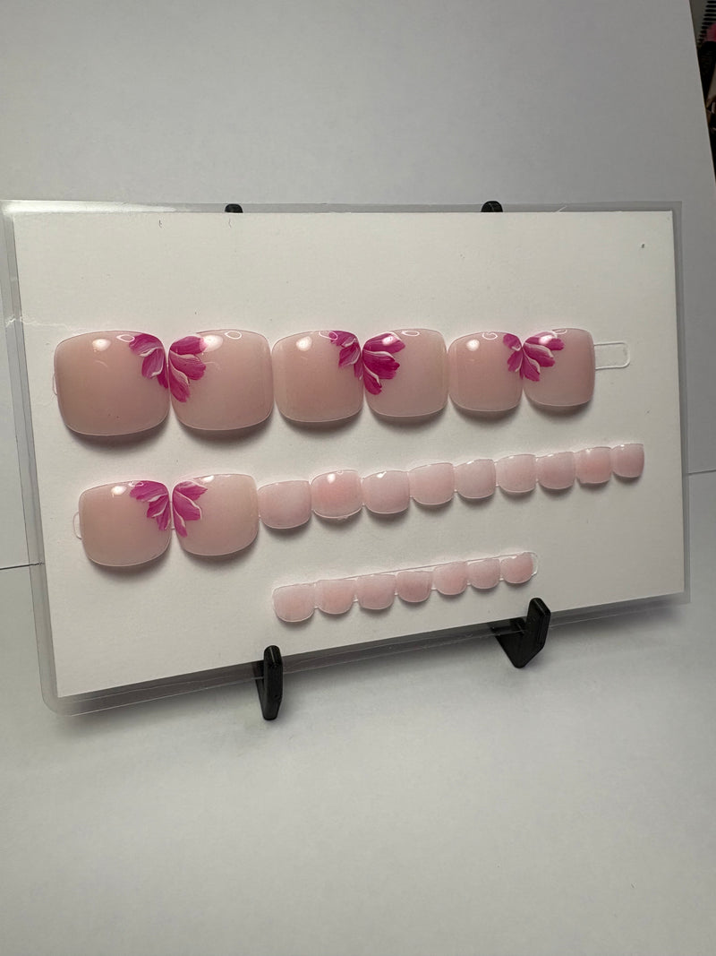 Press-On Nails All size pied -Floral